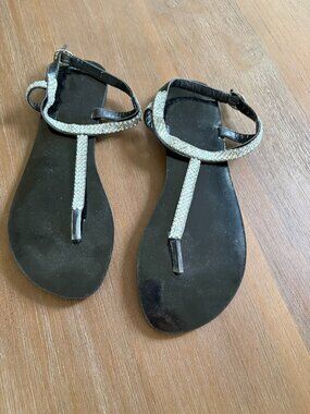 [NEUVES] Sandales Nu-Pieds Bijoux Strass & Verni Noir